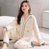 Pijama feminina atacado transfronteiriço primavera e outono novo algodão imitação manga comprida senso de alta qualidade doce casual fofo roupa de casa terno