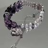 [Jiuyou] pingente de raposa de nove caudas com gradiente roxo claro e duplo feitiço personalidade design de nicho original pulseira de vidro