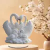 Estatua de Cisne Blanco Corazón de Venta Caliente Transfronteriza para el Día de San Valentín Adornos Planos Acrílicos 2D Impresión a Color Decoración de Escritorio