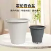 Maceta Redonda de Plástico Personalizada para Bulbos de Lirio Horun Estilo Escandinavo Bicolor Imitación Cemento para Patio Balcón