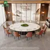 Habitación Privada de Hotel Mesa de Comedor Eléctrica Comercial de Pizarra Restaurante Recepción Salón de Banquetes Mesa Villa Mesa Redonda Grande Eléctrica
