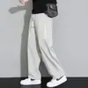 Pantalones rectos de nueve puntos casuales estampados de marca de moda de verano, holgados, pantalones largos deportivos versátiles de ajuste slim para primavera y otoño