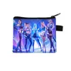 Grupo de Chicas Cazadoras de Demonios K-Pop Cartera Corta de Poliéster Diseño Simple Cartera con Estampado de Anime Portatarjetas para Monedas y Tarjetas Portátil