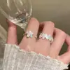 Anillo de Flor Colorida Dopamina para Mujer, Anillo Abierto de Dedo Índice de Gama Alta de Nicho, Anillo Dulce Fresco de Verano