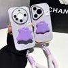 Lanyard Soporte Monstruo de Arcilla Blanda Adecuado para Funda de Teléfono Apple 17Promax 15/16 Huawei Honor Funda de Teléfono Cobertura Completa