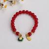 Nova pulseira de cristal artificial vermelho da internet 8MM amendoim dourado pixiu pulseira de pequeno zongzi pulseira de feriado atacado