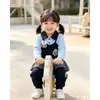 Conjunto de Vestido y Pantalones Estilo Coreano Universitario para Niñas Primavera y Otoño Conejo Muñeca Bebé Elegante para Salir