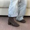 Botines Blancos de Tacón Alto con Punta Redonda y Diseño Delgado Estilo Ballet para Mujer, Nuevos Otoño 2026 Botas de Tacón Grueso a Media Pantorrilla