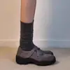 Zapatos Mary Jane Redondos Retro con Velcro para Mujer 2025 Nuevos Planos de Boca Baja con Tacón Grueso Zapatos Deportivos Casuales de Suela Gruesa