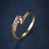 Anillo de estilo ins transfronterizo con circonita retorcida desalineada, línea geométrica con incrustaciones de diamantes, anillo para mujer