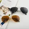 3026 Película a Color Marco Grande Gafas de Sol Sapo Hombres Mujeres Metal Gafas de Sol