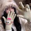 Guantes de Punto Lindos y Originales Estilo Ugly-Chic para Mujer Invierno 2024 Estudiante Versátiles Cálidos Antifrío Sin Dedos Guantes Táctiles