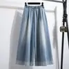 Foto real de jeans retos vintage de mola para tamanhos grandes femininos, design solto estilo americano, calça pantalona comprida, material fino