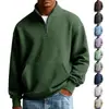 Sudadera de manga larga de color sólido pesado nueva, con cuello alto, europea y americana transfronteriza, para hombre, simple, a la moda, casual, deportiva, versátil, ropa para hombre
