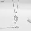 S925 Sterling Silver Dolphin Love Pingente Coreano das Mulheres Estilo Mori Fishtail Colar Internet Celebridade Fresh Niche Design Clavícula Cadeia