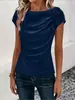 2026 Amazon Transfronterizo Ropa Europea y Americana para Mujer Color Sólido Satín Imitación Seda Jersey de un Hombro sin Mangas Top de Oficina para Mujer