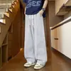 Calças de trabalho estilo americano para homens, calças retas finas de verão 2026, calças largas folgadas plus size, calças compridas casuais da moda