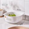 Cesta de Plástico con Drenaje de Doble Capa Estilo Nórdico para Verduras Frutas en Casa, Cocina, Sala de Estar, Lavabo para Verduras, Cesta de Almacenamiento Multifuncional, Venta al por Mayor