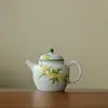 Porcelana inseto pintado à mão cor flor estrela bule de cerâmica jarra para uso doméstico único furo de bola filtro kungfu chá bule de chá