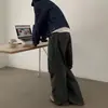 Pantalones de Trabajo Rectos Lavados Estilo Retro Americano Unisex Holgados Pierna Ancha Cargo Casual Pantalones de Verano Modernos