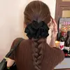 Anel de cabelo de intestino grosso plissado em camada dupla com bolinhas onduladas, estilo coreano moderno de alta qualidade, corda de cabelo simples para o dia a dia, acessórios de cabelo versáteis para mulheres