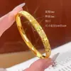 Pulseira Mais Vendida em Live-Stream Cnc Três Lados Gelo Triturado Pulseira da Sorte Dourada Brilhante Pulseira de Gelo Triturado Atrai-Riqueza Argola Fechada