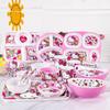 Louça de resina de melamina Hello Kitty prato de jantar doméstico tigela fofa conjunto de louça infantil desenho animado tigela de arroz tigela prato prato