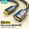 Cable Adaptador Shanze Mini/Micro HDMI a HDMI Macho-Hembra Puerto Pequeño Mini a Puerto Grande Convertidor HD