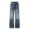 G6989 Jeans de Campana Ajustados para Hombre, Unisex, Estilo Americano, Modernos, Lavados, Patrón de Bigotes Vintage, Diseño de Calle