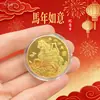 2026 Moneda Conmemorativa Sólida Caballo del Zodiaco Relieve Tridimensional Medalla Conmemorativa Souvenir Cinco Bendiciones Buen Comienzo para Negocios