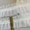 Borda Plissada de Renda com Pérolas Georgette de 5cm de Largura Acessórios para Design de Roupas Lolita DIY Embalagem de Dor Embalagem Decoração
