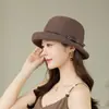 Sombrero de Sol Elegante Versátil de Verano para Mujer, Sombrero de Pescador Redondo Estilo Hepburn Retro, Sombrero de Moda con Ala Enrollada que Hace que la Cara Parezca Más Pequeña, Moderno