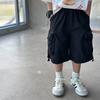 Roupas Infantis Aimo Beibei Verão 2026 Calças Frescas Largas de Secagem Rápida para Crianças Maiores Bermudas Cargo Estilosas com Bolso