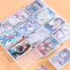 Caja de almacenamiento de tarjetas transparente para escritorio, para objetos pequeños y diversos, con tapa, con cajón para tarjetas