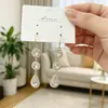 Brincos de Pérola Geométricos com Pino de Prata 925 para Mulheres, Brincos de Franja Modernos, Brincos de Luxo, Brincos Elegantes Retrô Venda por Atacado