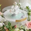 Ángel de la Fuente de los Deseos Decoración de Pastel de Cumpleaños Adornos Columna Romana Retro Ángel Pequeño Fuente Molde de Silicona