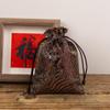 Bolsa de brocado estilo chino bordado texto juego bolsa de franela biselada con cordón bolsa de la suerte almacenamiento de joyas bolsa pequeña