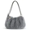 Bolso de Peluche Nuevo Estilo Otoño/Invierno Bolso Cruzado para Mujer Bolso de Hombro Casual de Piel Sintética de Zorro Gran Capacidad Bolso de Axila para Viajes