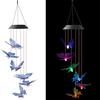 Luz de carillón de viento solar transfronterizo LED, luz colgante de pájaro cardenal, luz decorativa para exteriores, luz de ambiente festivo, luz de paisaje
