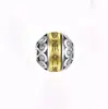 Collar de Cuentas Redondas Chapado en Plata Chapado en Plata Nuevo Palabras Verdaderas de Nueve Caracteres para Hombre Moderno Retro Cuentas Giratorias Pulsera DIY Colgante Passepartout