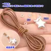 Pingente Estrela e Lua de Origami em Prata Pura S999 Joias de Cristal Pulseira Tecida à Mão Colar Acessórios DIY Feitos à Mão