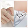 Anillo de Plata para Mujer Sentido del Diseño Nicho Simple ins Moderno 2022 Celebridad de Internet de Moda Personalizado Ajustable Anillo para Dedo Índice
