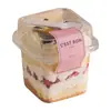 Caja Cuadrada para Pastel Crema Caja para Lasagna Mousse Taza para Pastel Caja Desechable Caja de Empaque para Pastel Caja de Empaque Transparente