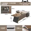 Escritorio ejecutivo de lujo ligero, diseño minimalista y moderno, que irradia una sensación de alta gama, adecuado para gerentes y CEOs, escritorio pequeño para una persona con un mueble lateral