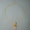 Collar con Colgante de Cruz Hueca Vintage Incrustada de Diamantes Transfronterizo Europeo y Americano, Zirconia Cúbica Multicapa en Forma de Y Estilo Gótico