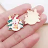 Aleación de Zinc Dibujos Animados Goteo de Aceite Copo de Nieve Papá Noel Muñeco de Nieve Colgante DIY Pulsera Llavero Accesorios de Joyería Colgante