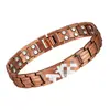 Pulseira Magnética Masculina em Bronze Antigo com Design de Cruz, Pulseira Ajustável com Padrão de Rachadura de Pneu e Três Fileiras de Ímãs