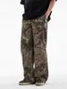 Pantalones Cargo Camuflados de Montaña para Hombre, Pantalones Anchos Rectos Holgados, Marca Americana de Moda, Pantalones de Paracaidista para Viajero