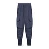 Fitness Transfronterizo Pantalones Casuales para Hombre Marca de Moda Americana Talla Grande Pantalones de Seda de Hielo para Hombre Color Sólido Multibolsillo Pantalones Deportivos con Puño