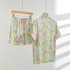 Pijama Mixi Cat Feminino Primavera e Outono Algodão Cetim Manga Curta Menta Baunilha Roupa de Casa conjunto